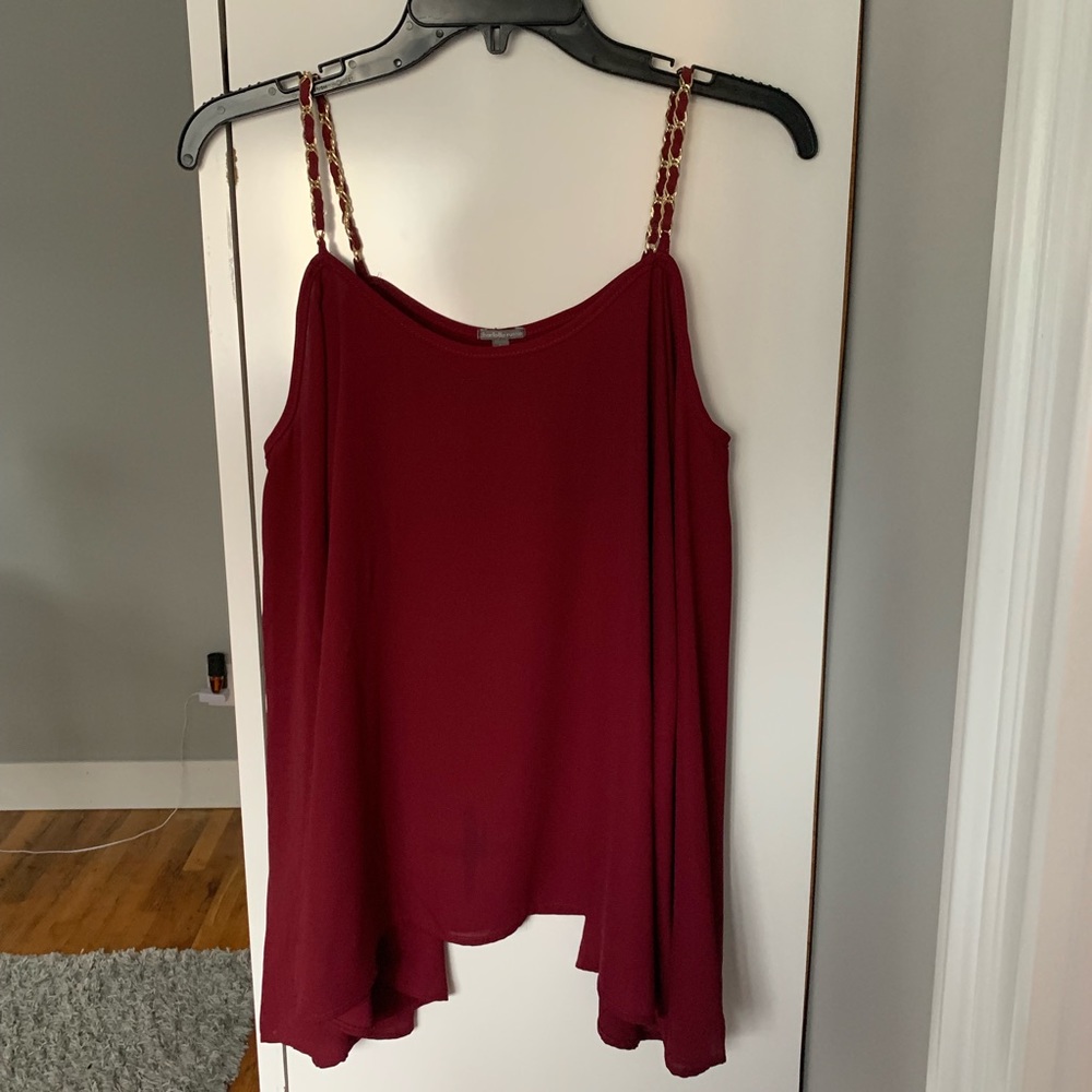 Red Long Sleeve Cold Shoulder